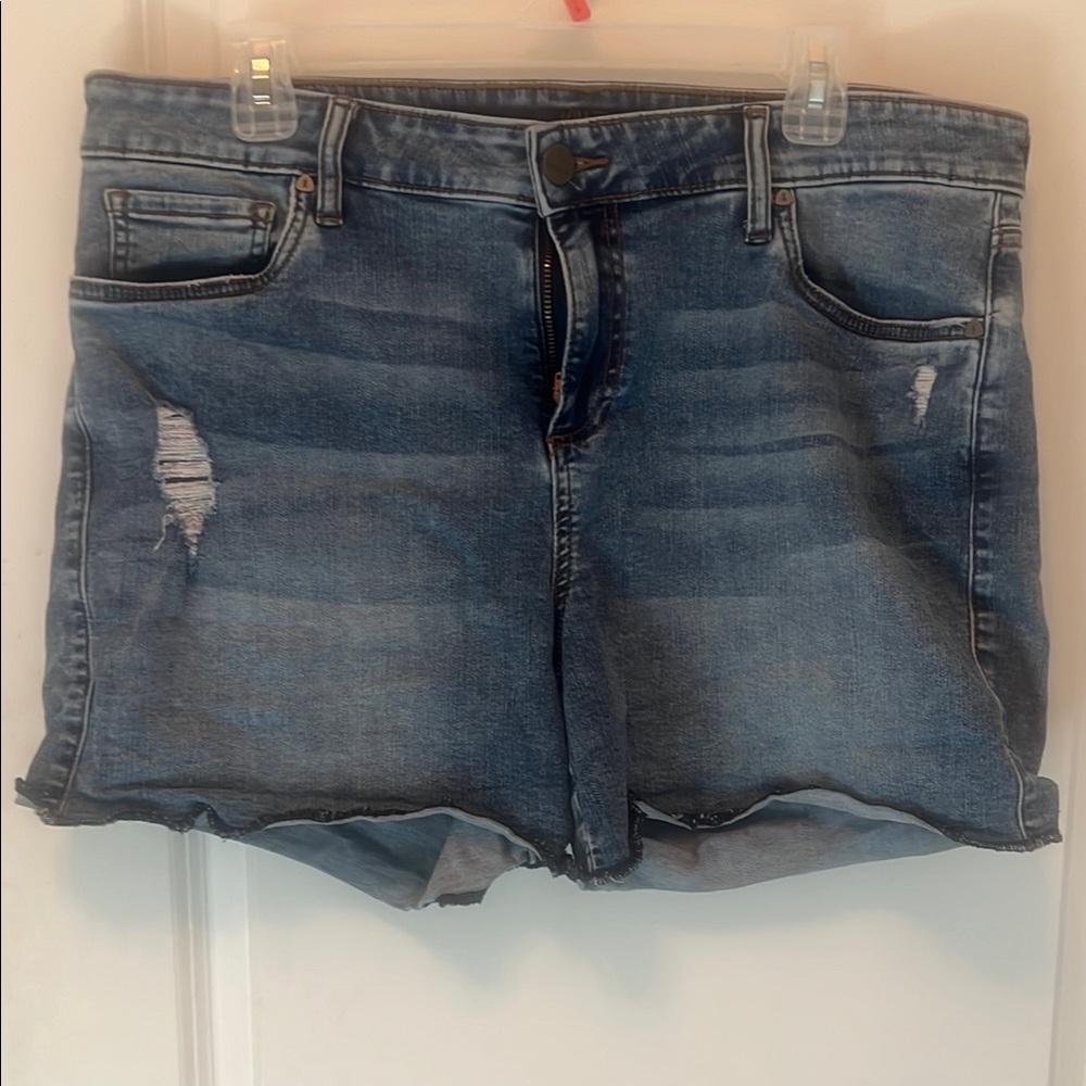 Distressed Denim Shorts